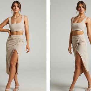 SHOWPO Avery Crop Top and Twist Two Piece Set - SIZE S